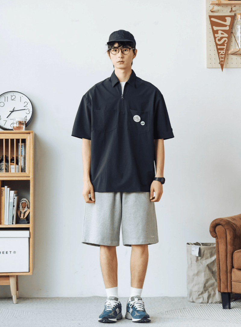 全方位ストレッチ ハーフジップシャツ 軽量 速乾 YKKジップ / Stretch Polo N5387 - メンズファッション通販 NNine(ナイン)