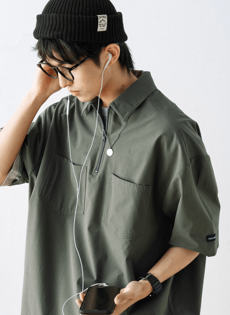 全方位ストレッチ ハーフジップシャツ 軽量 速乾 YKKジップ / Stretch Polo N5387 - メンズファッション通販 NNine(ナイン)