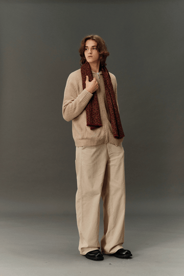 zip knit blouson N4831