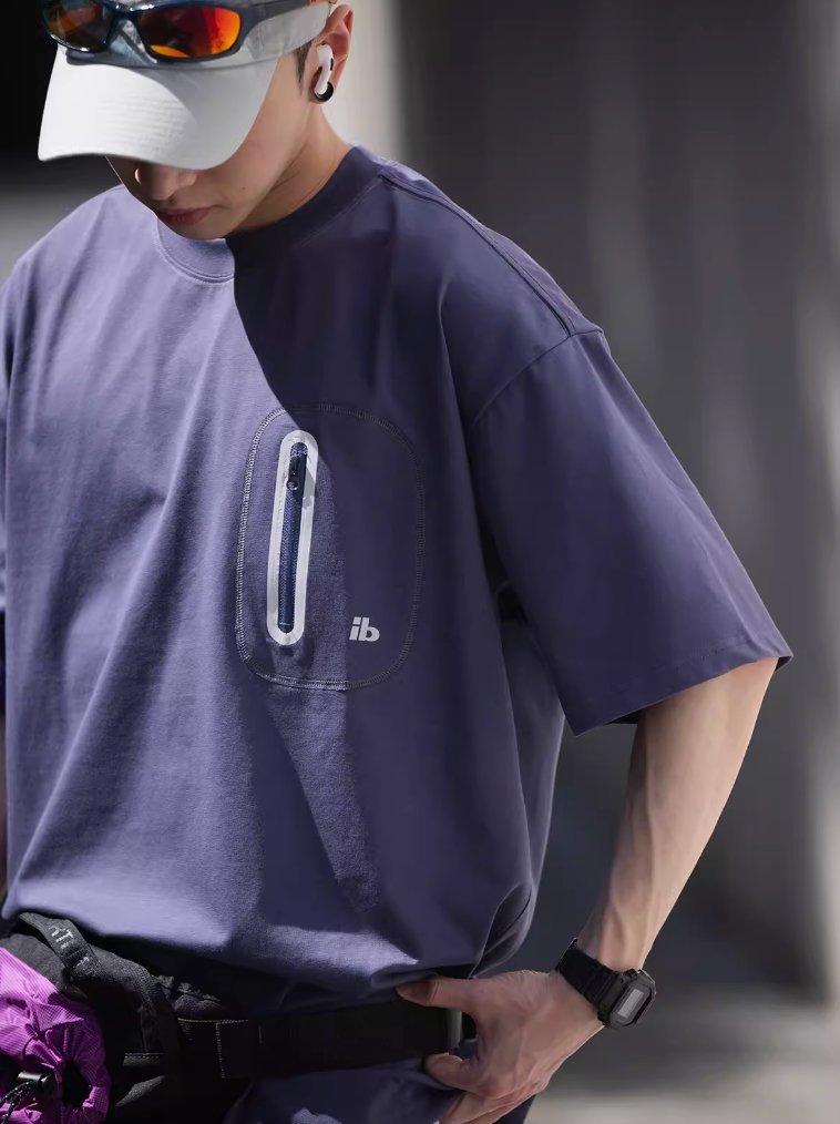 【吸湿速乾】zipper pocket t-shirt N4044 - NNine