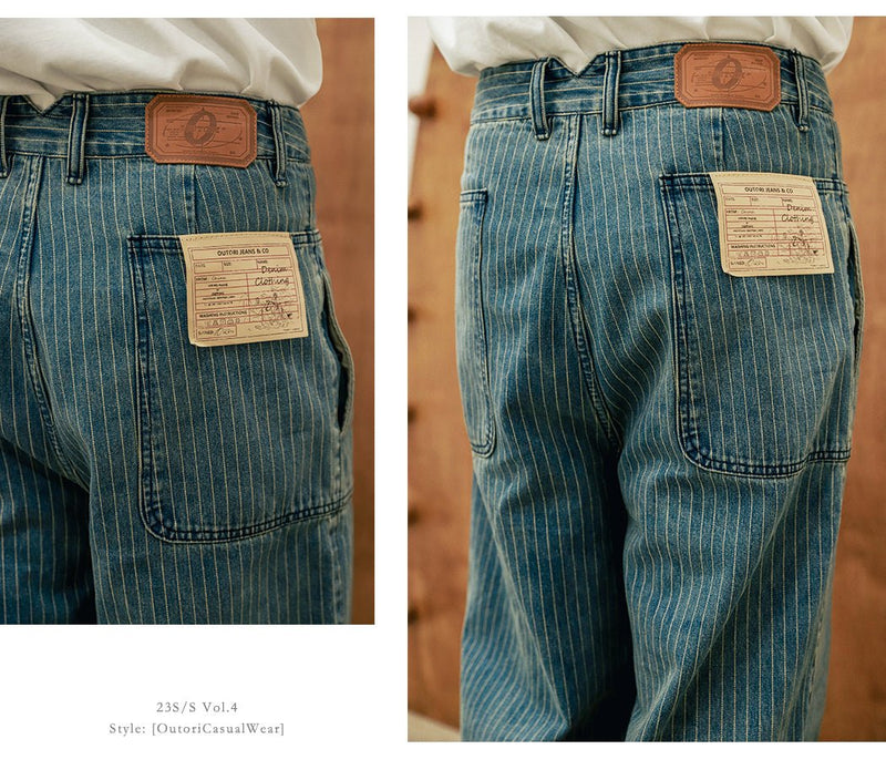 11OZ Retro Wash Stripe Denim Pants N2753 - NNine