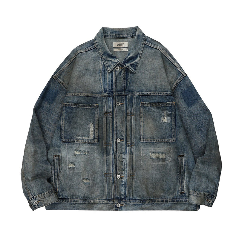 【12.5oz】Damage processing denim jacket N2641 - NNine