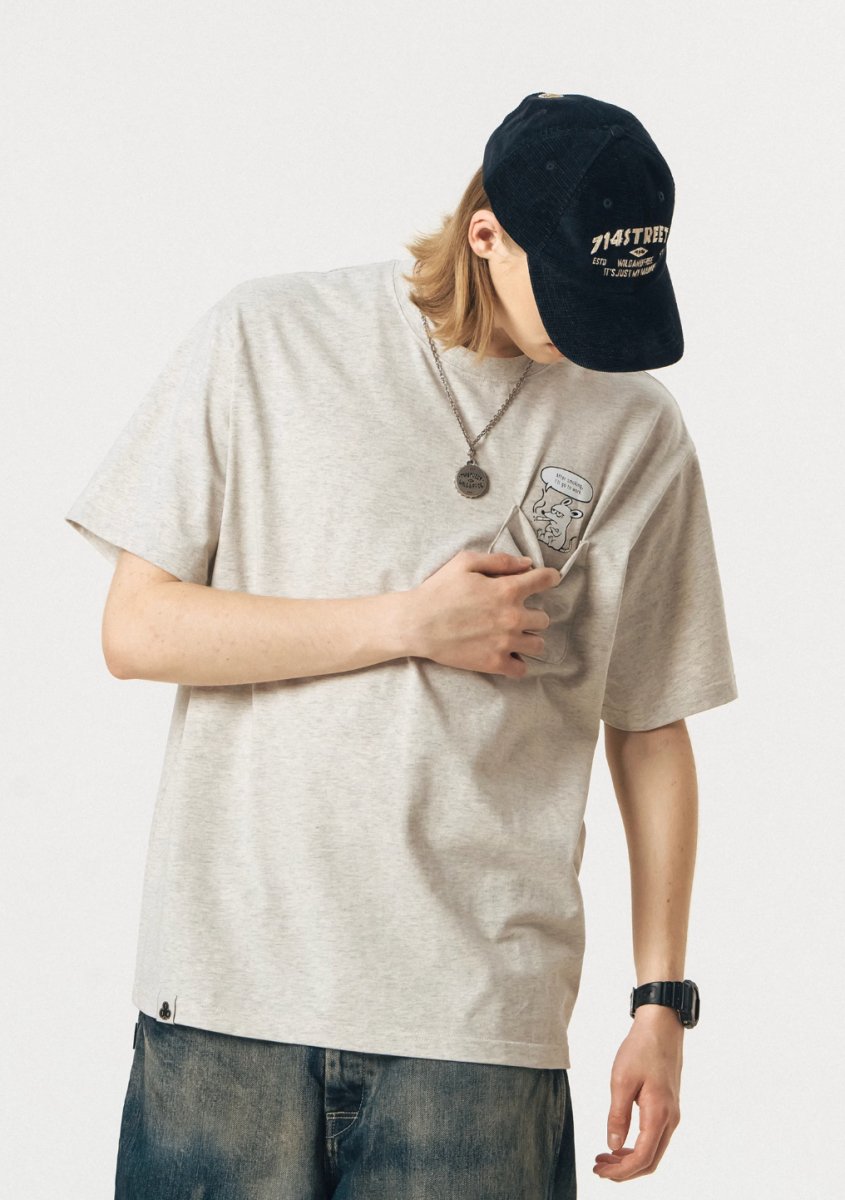 【240G】Back print T-shirt　N235 - NNine