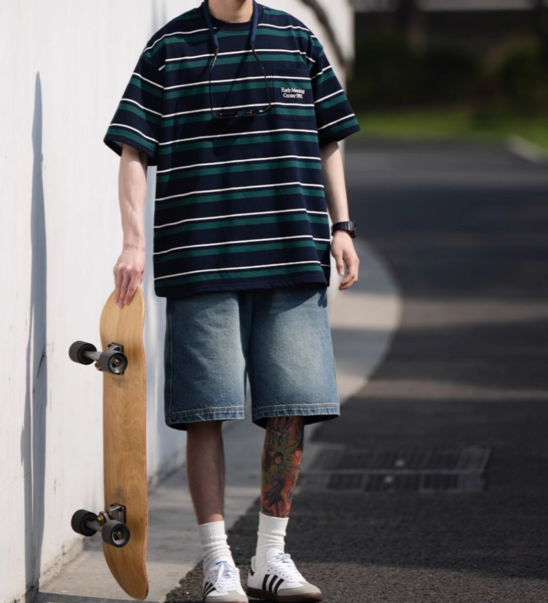 【250G】Border T-shirt N3265 - NNine