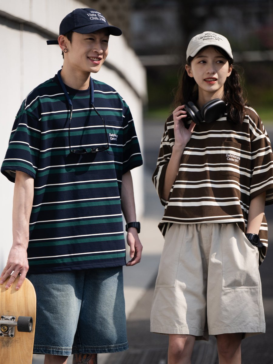 【250G】Border T-shirt N3265 - NNine