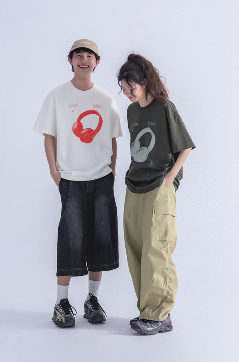 【270G】Headphone print T-shirt N168 - NNine
