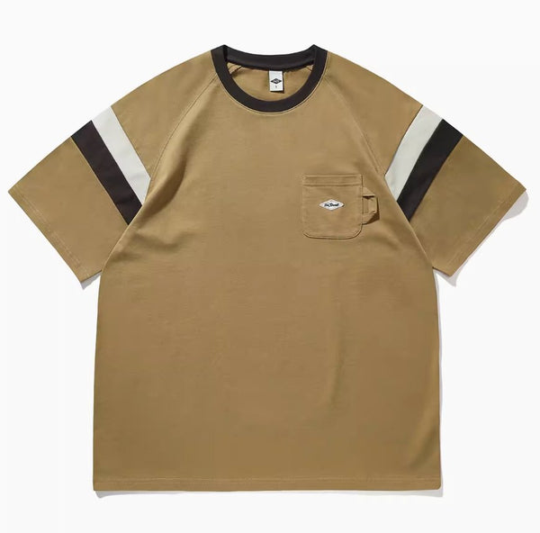 【300G】Retro contrast color Tshirt　N234 - NNine