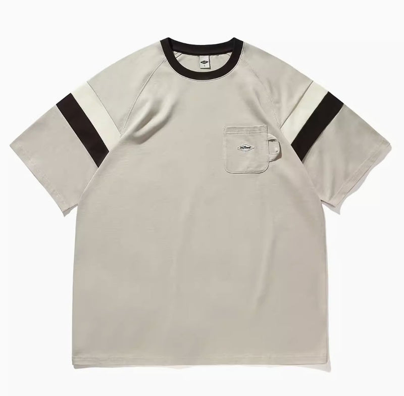【300G】Retro contrast color Tshirt　N234 - NNine
