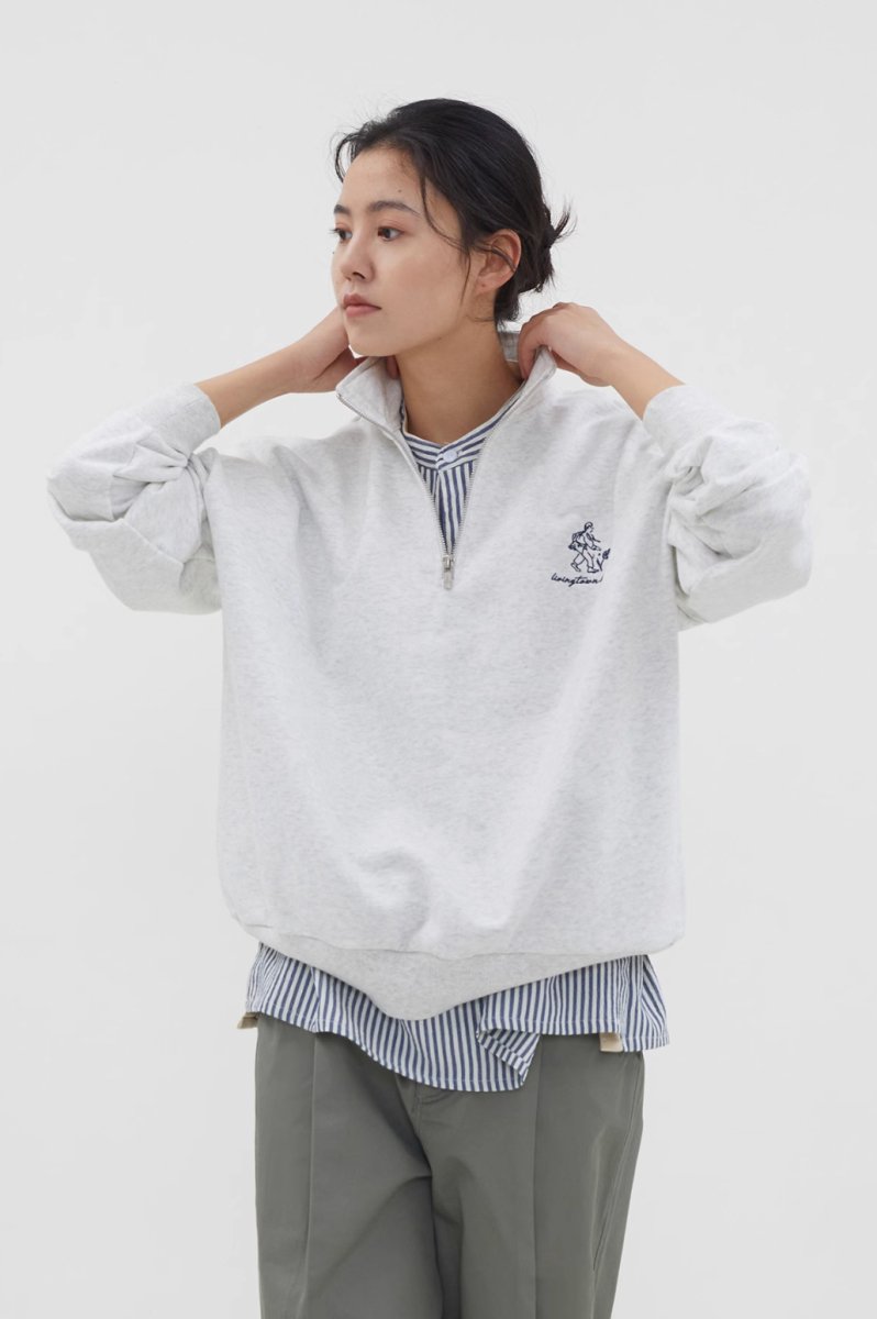 【380G】Half Zip Grey Sweatshirt N70 - NNine
