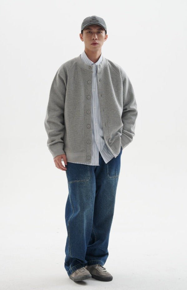 【400G】Heavyweight waffle knit cardigan N187 - NNine