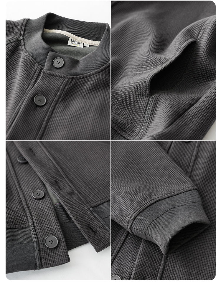 【400G】Heavyweight waffle knit cardigan N187 - NNine