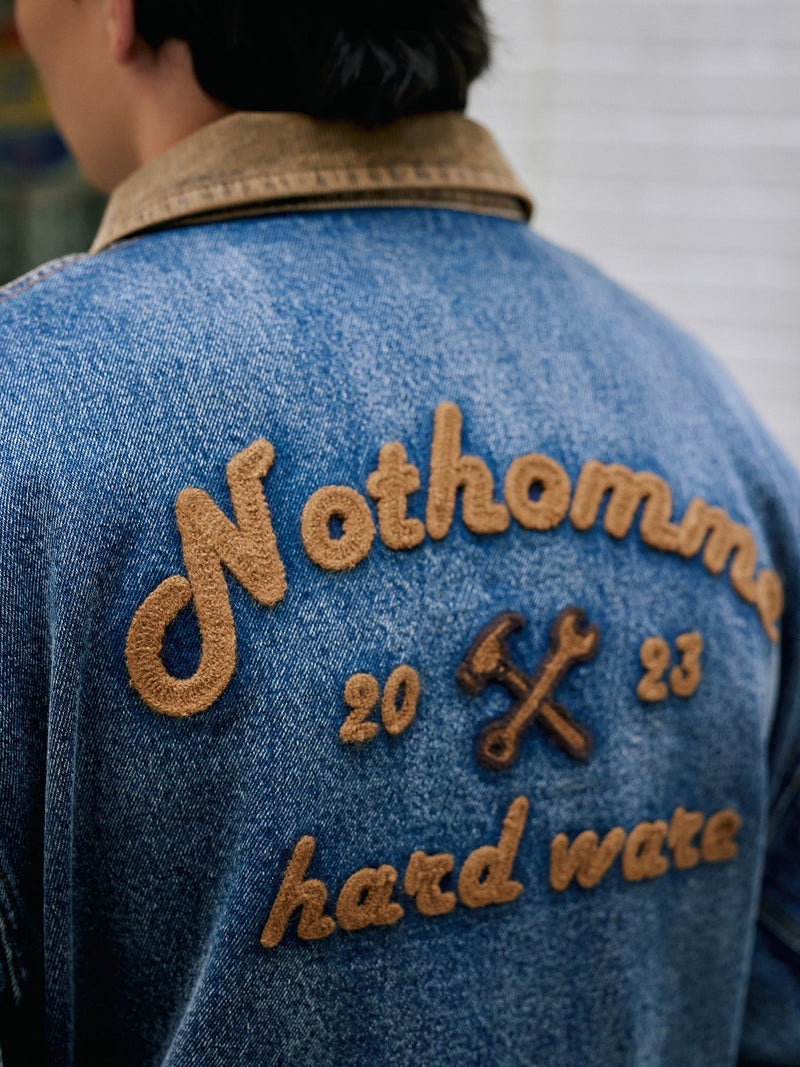 Back stitch logo denim jacket N1517 - NNine