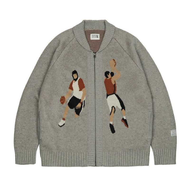 Basketball print zip knit cardigan N2923 - NNine