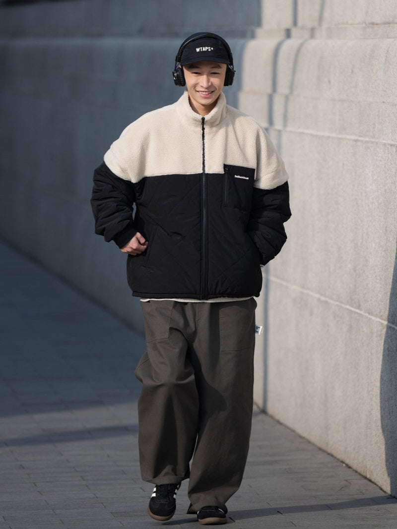 Bicolor Stand Color Bore Blouson N2836 - NNine