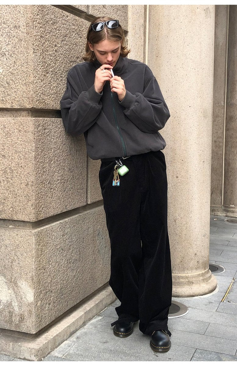 Black Corduroy Wide Pants N2614 - NNine