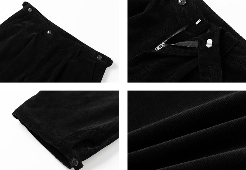 Black Corduroy Wide Pants N2614 - NNine