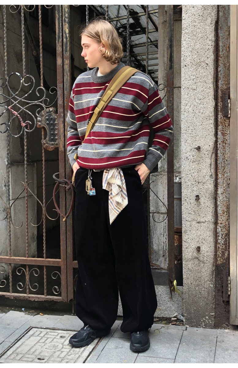 Black Corduroy Wide Pants N2614 - NNine