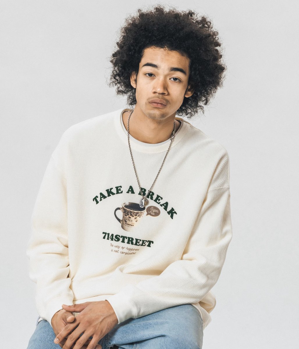 Breakfast Print Waffle Pullover N2427 - NNine