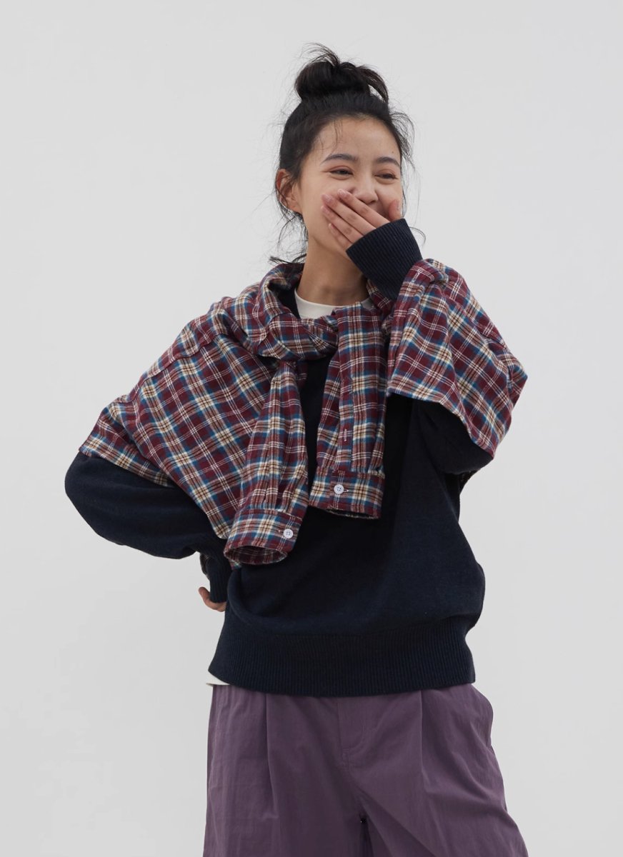 Classic contrast check shirt N71 - NNine