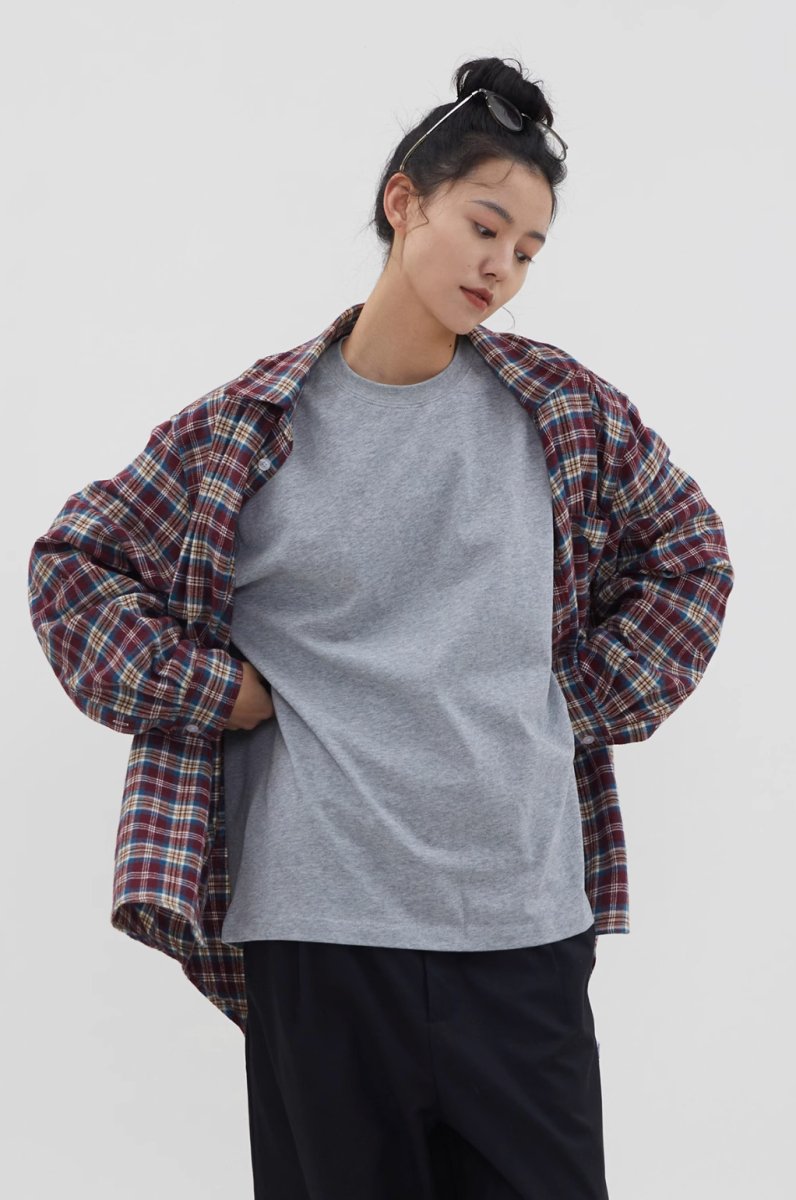 Classic contrast check shirt N71 - NNine