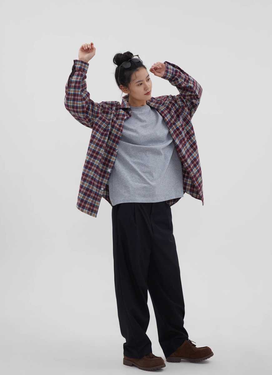 Classic contrast check shirt N71 - NNine