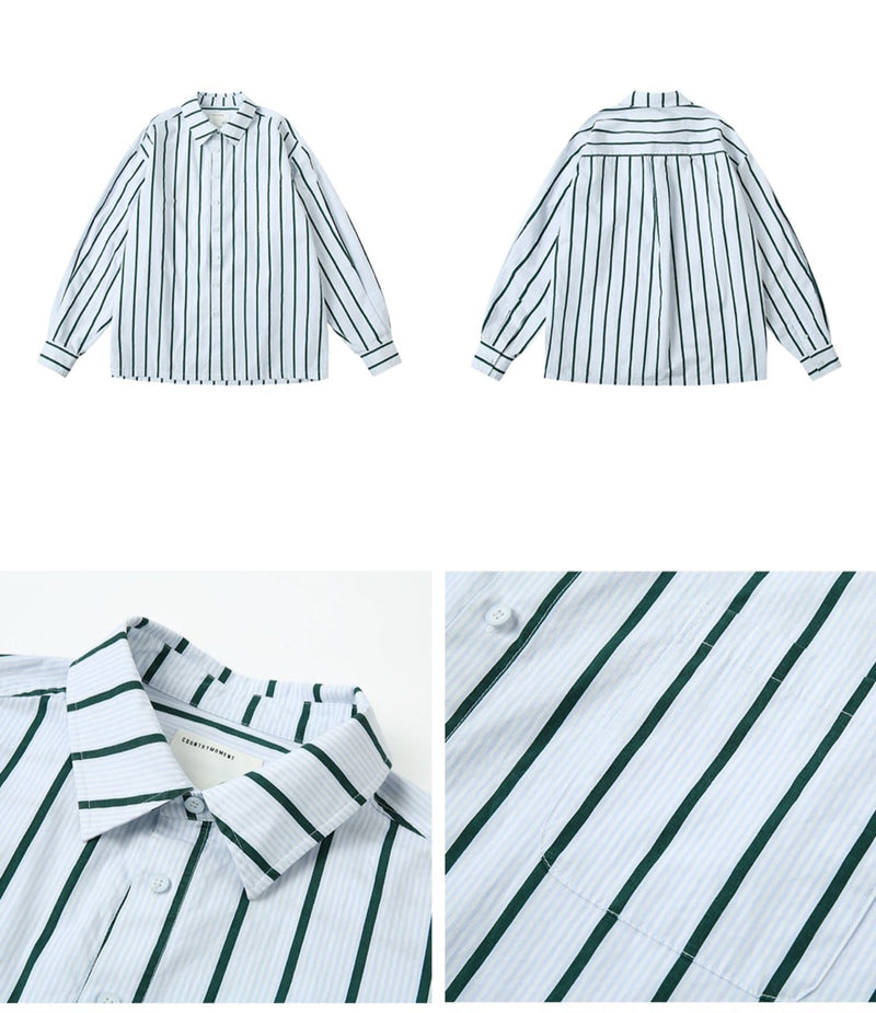 Contrast Stripe Shirt N1683 - NNine