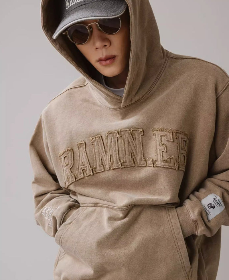 Damage wash heavy cotton hoodie N2928 - NNine