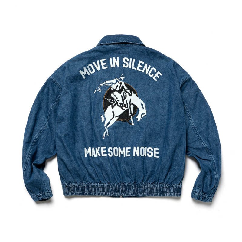 Denim jacket with high density knitting embroidery N3266 - NNine