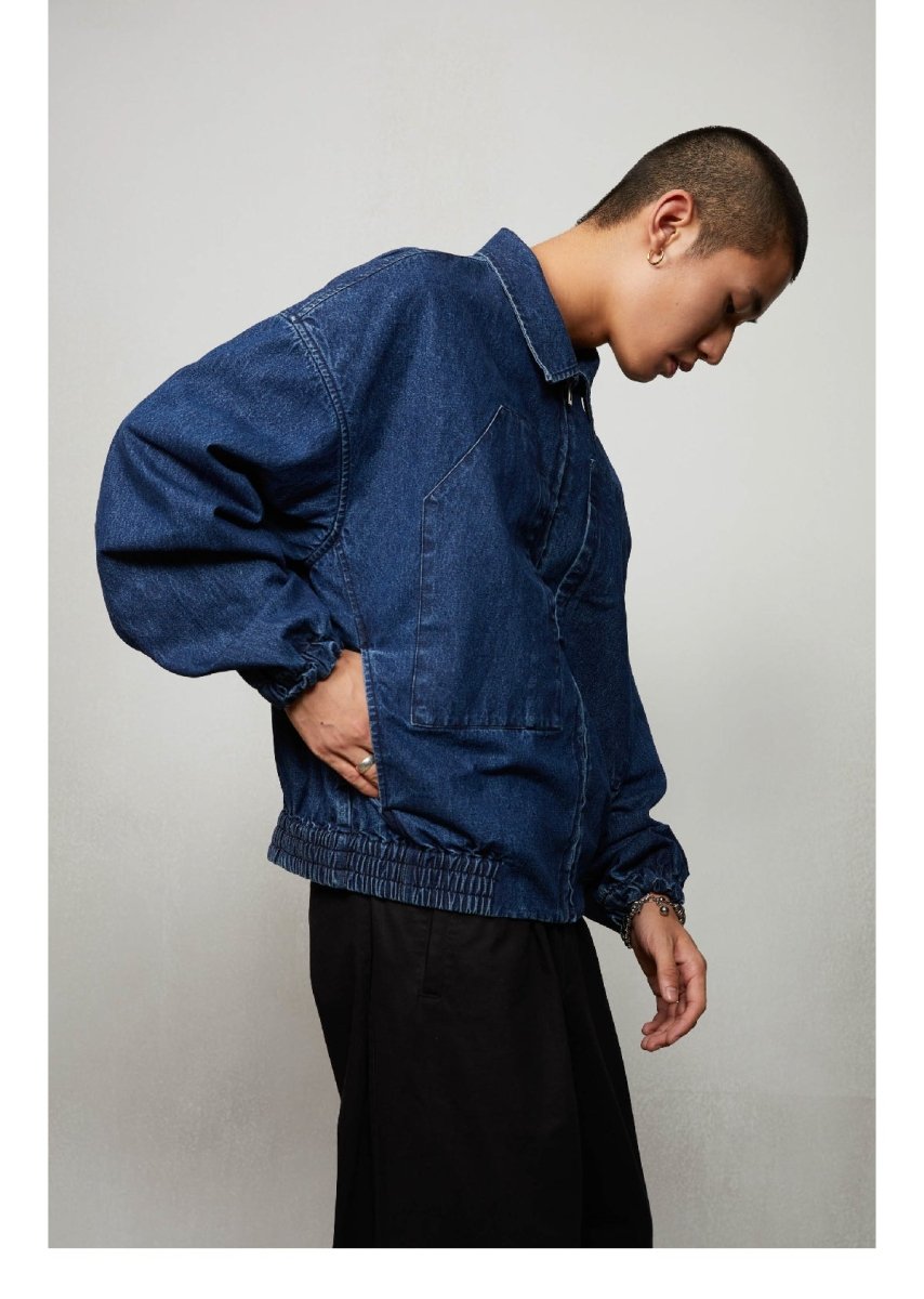 Denim jacket with high density knitting embroidery N3266 - NNine