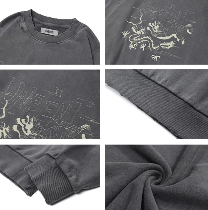 Dragon Tiger Print Sweat Shirt N2615 - NNine