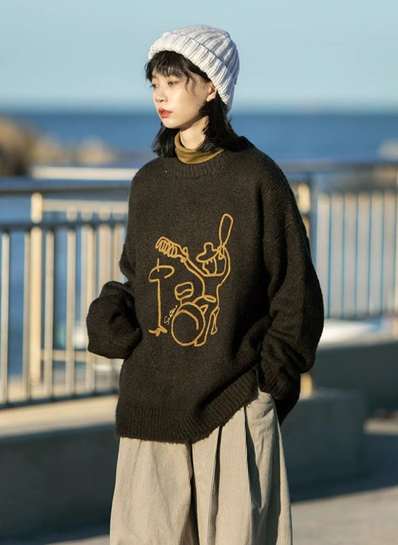 Drama print sweater N3106 - NNine