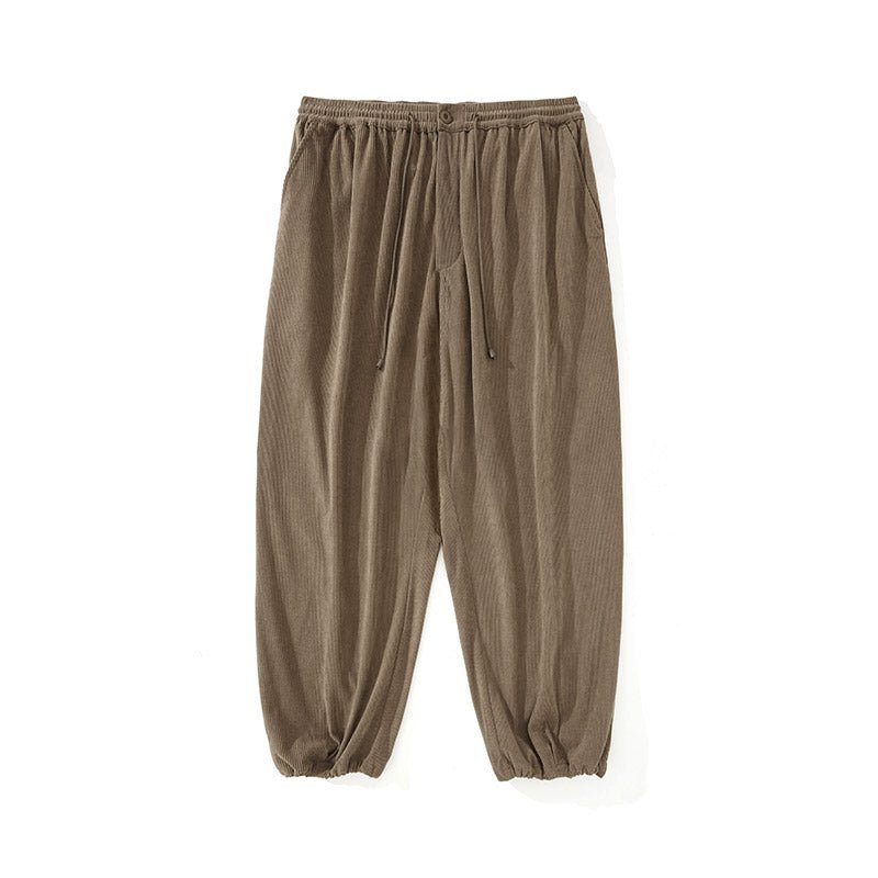 Drawstring Corduroy PANTS N1014 ブラウン / L