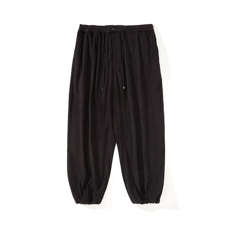 Drawstring Corduroy PANTS N1014 ブラック / L