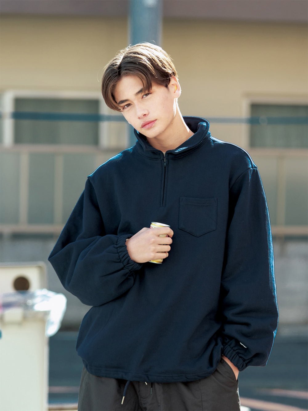 Drawstring half zip N909 - NNine