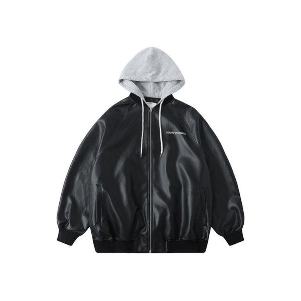Fake hoodie leather jacket N926 - NNine