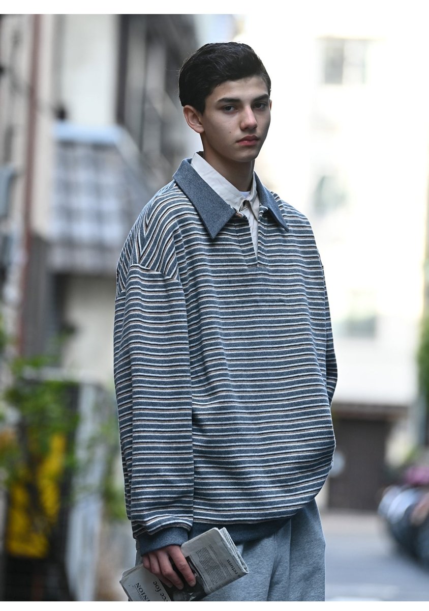 Fake layered border polo shirt N3274 - NNine