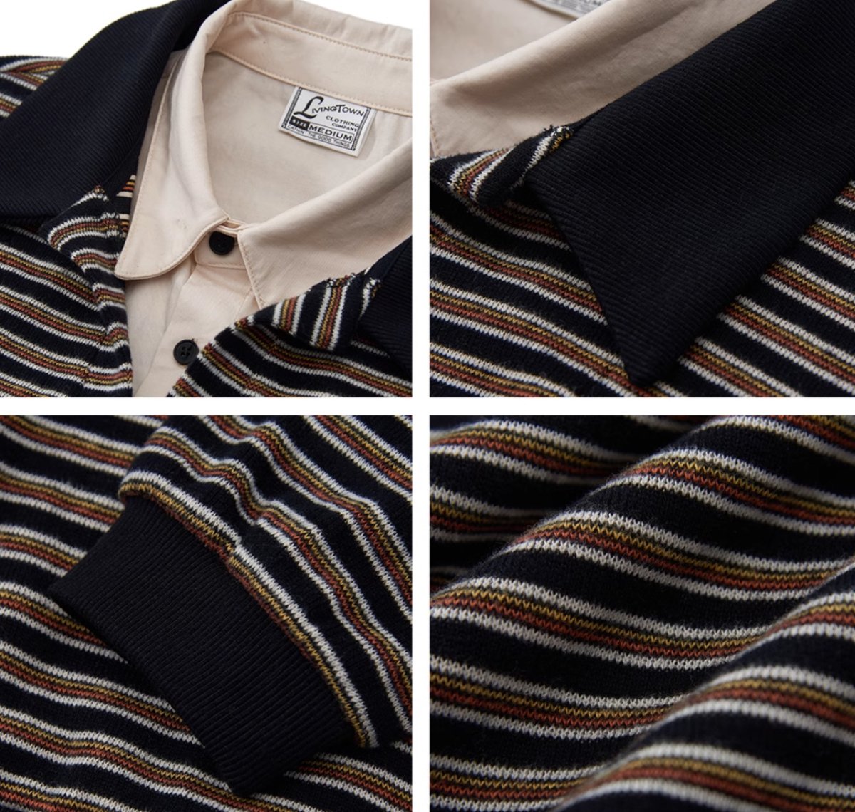Fake layered border polo shirt N3274 - NNine