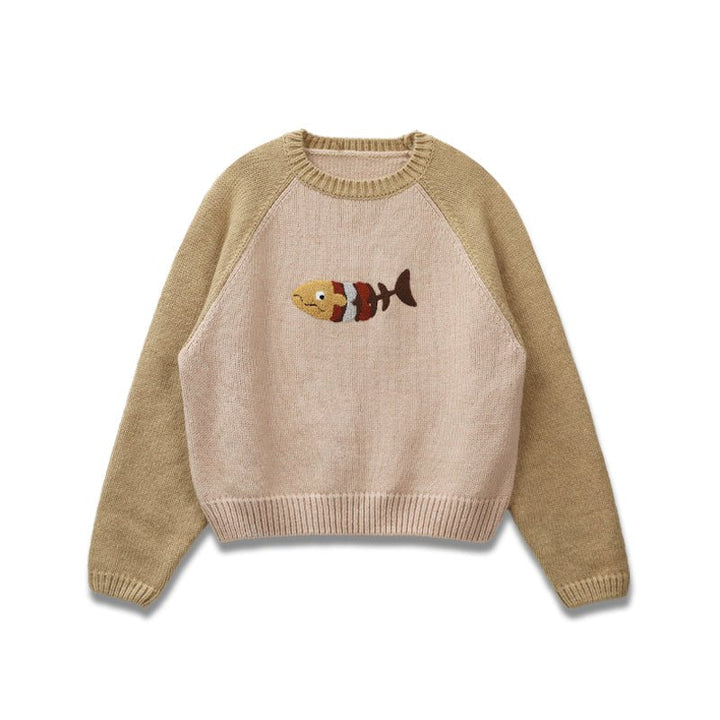Fish retro wool knit sweater N2596 - NNine