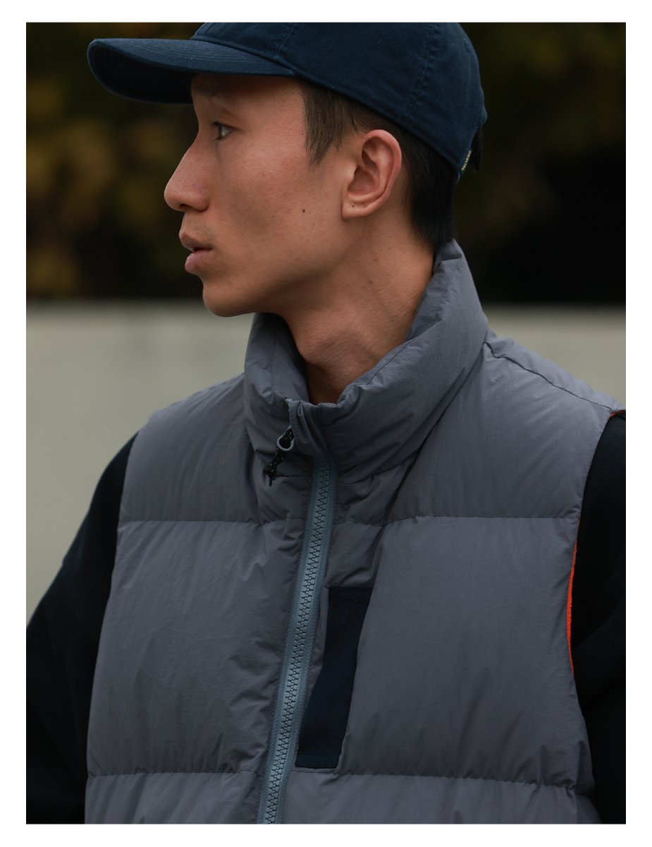 【FP650＋】Stand collar warm down vest N2857