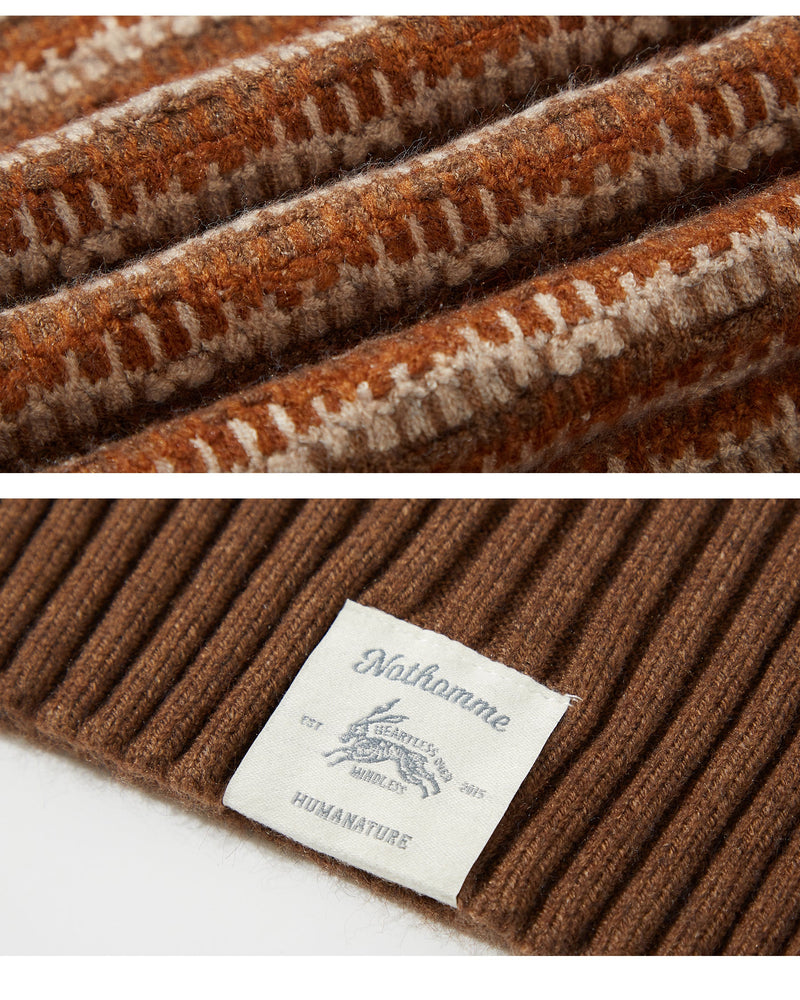High neck Jacquard border knit N1525 - NNine