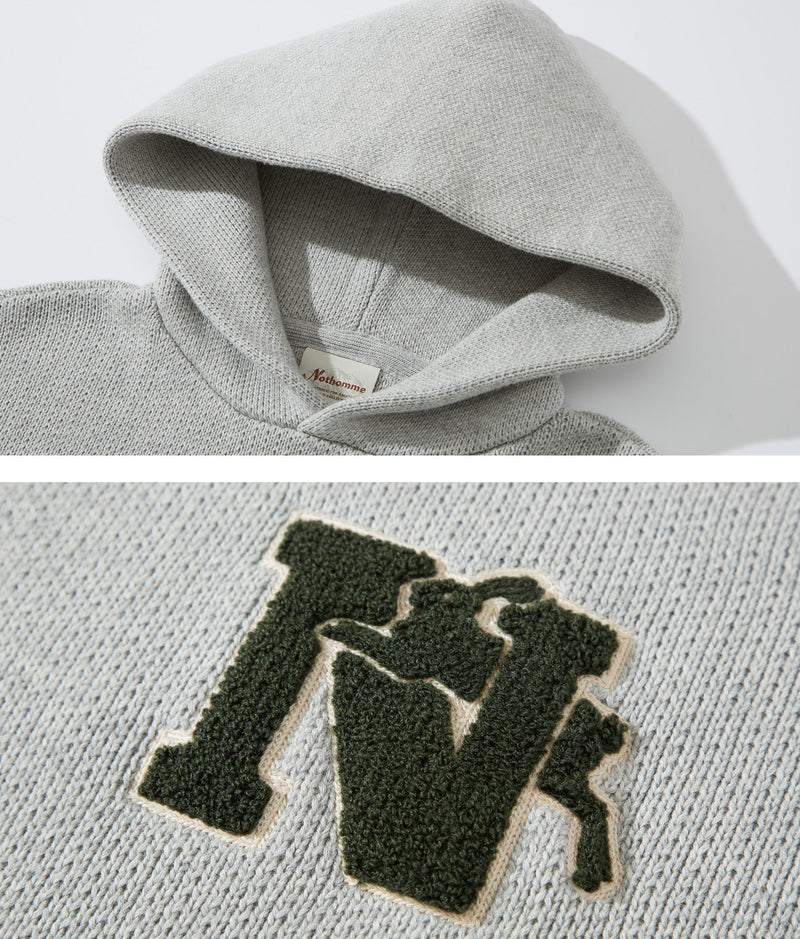 Initial knit hoodie　N1339 - NNine