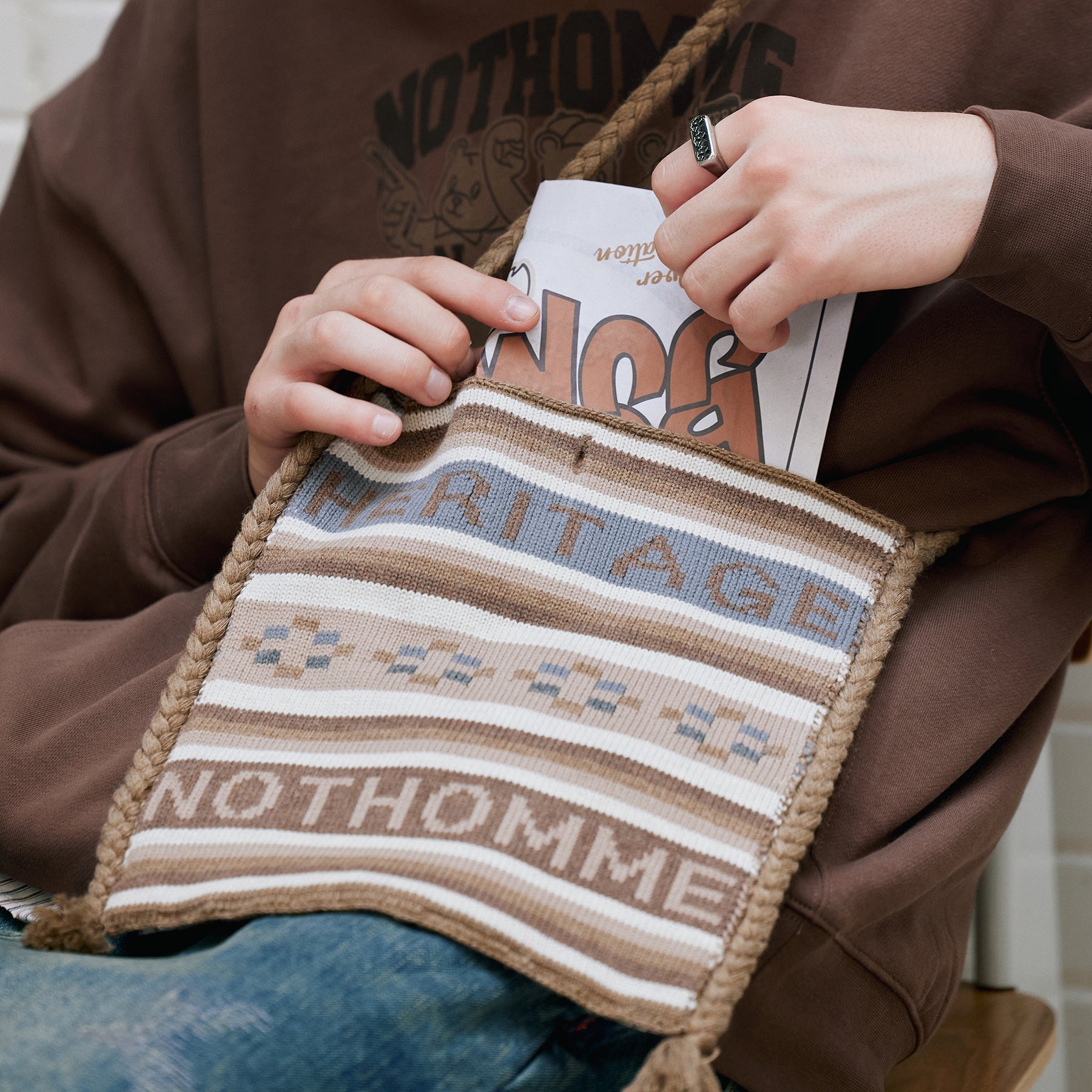 Knit line shoulder bag N1487 - NNine