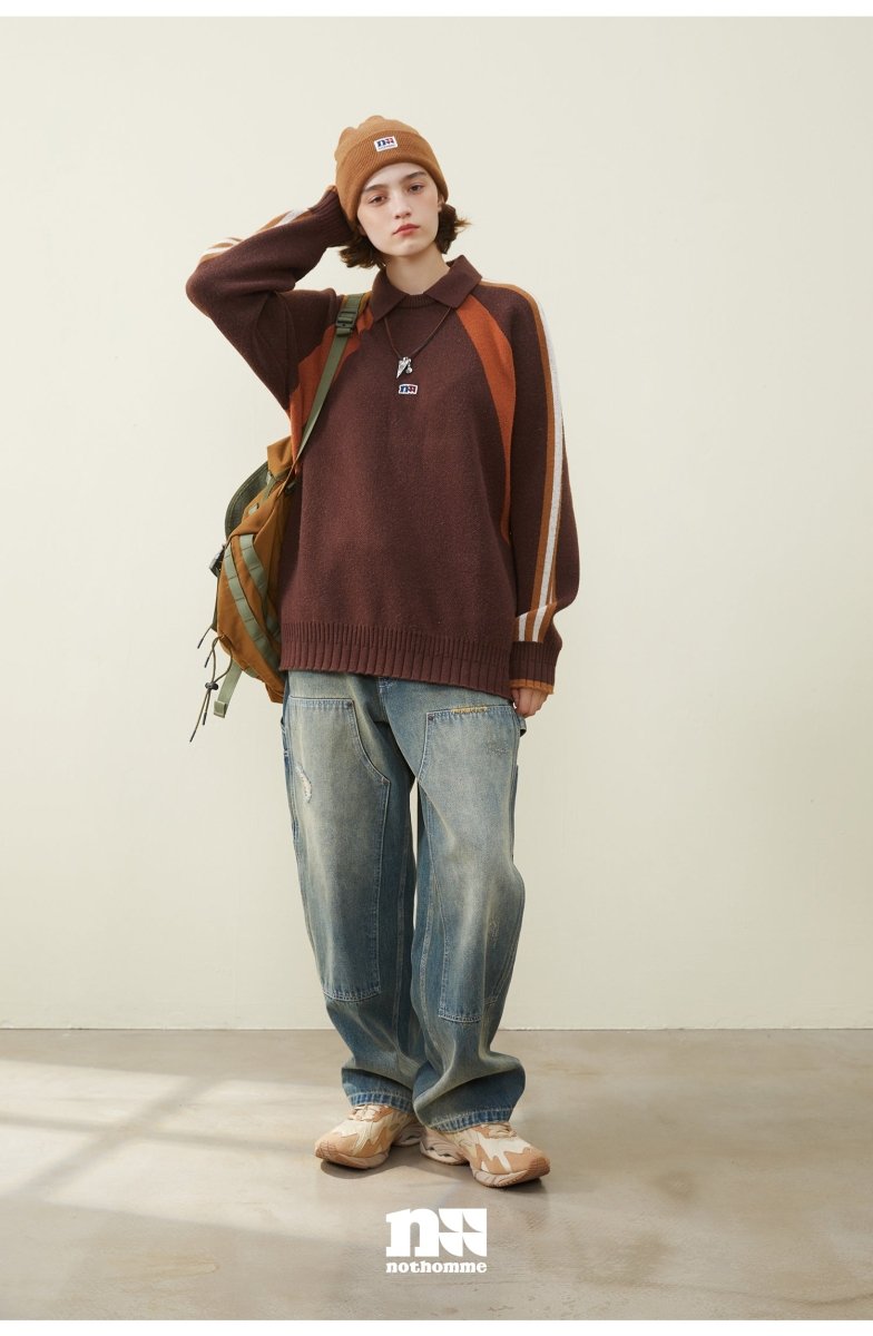 【アンゴラニット】Knit polo sweater N2604 - NNine