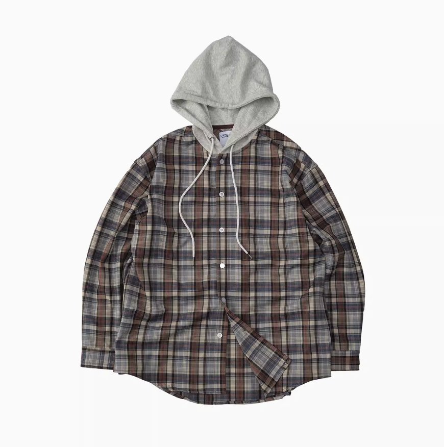 Lazy Hooded Check Shirt N123 - NNine