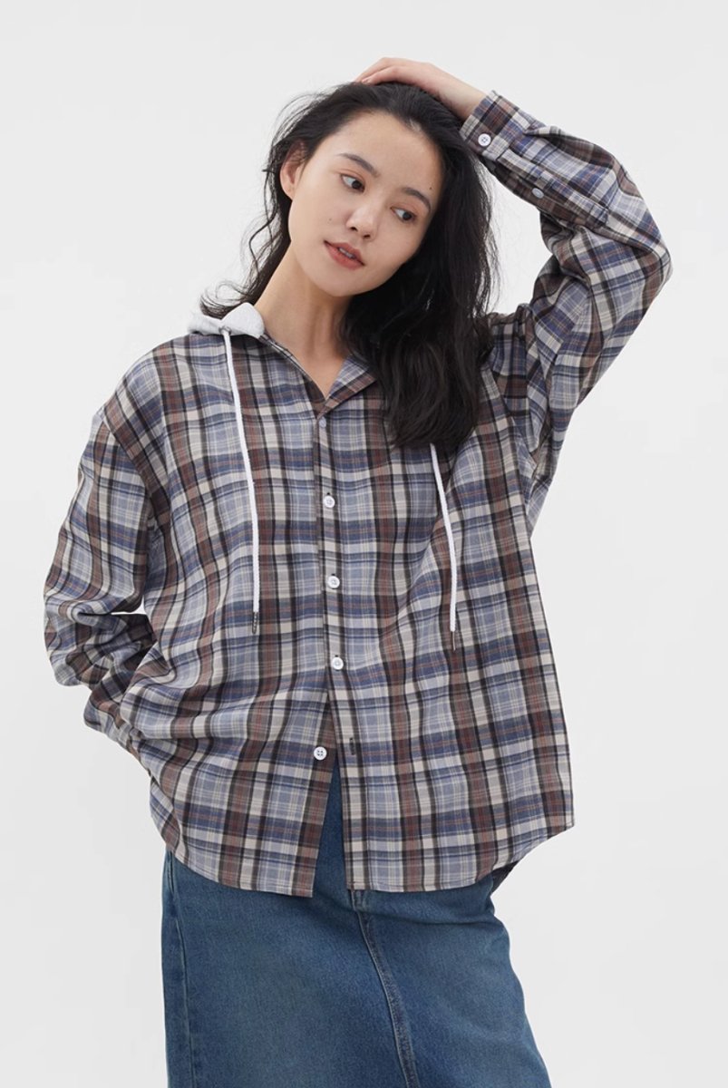 Lazy Hooded Check Shirt N123 - NNine