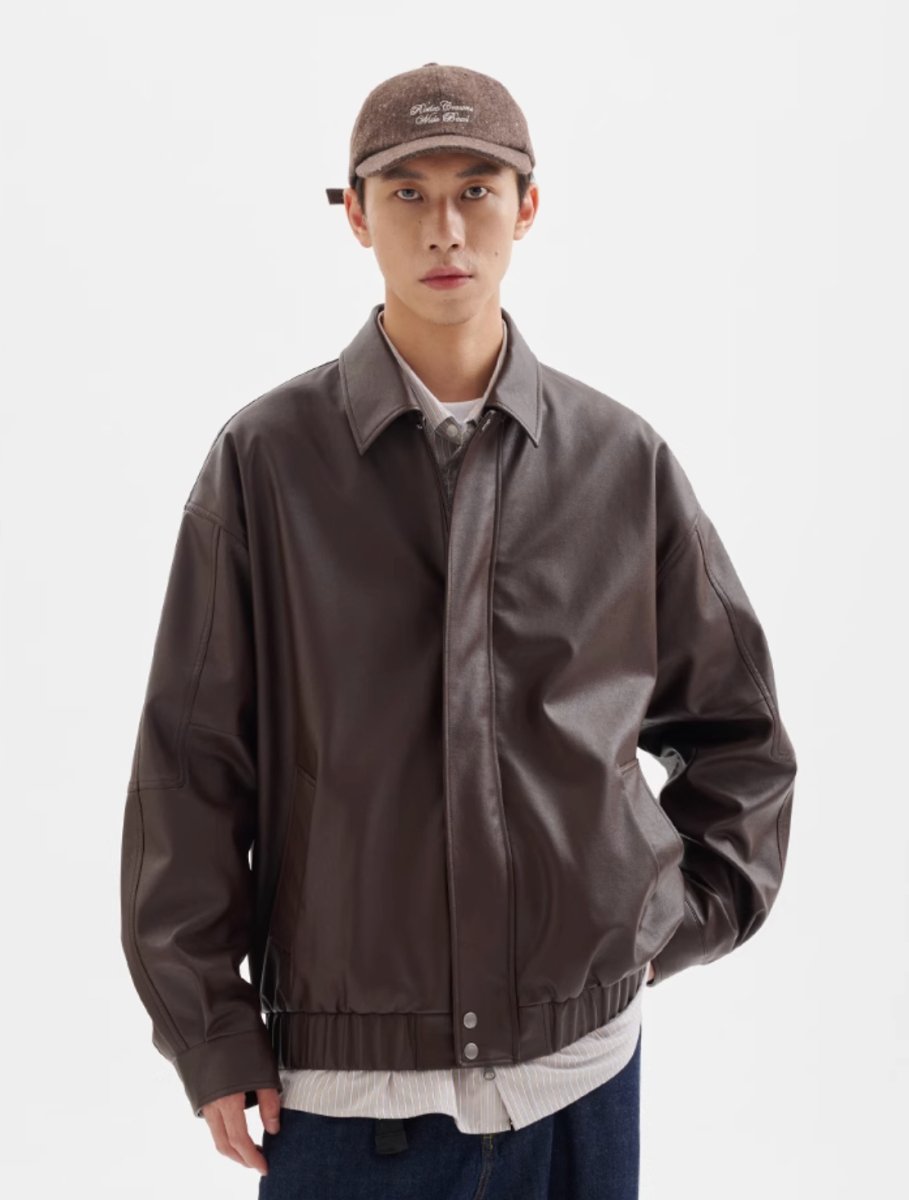 Leather coach jacket　N224 - NNine