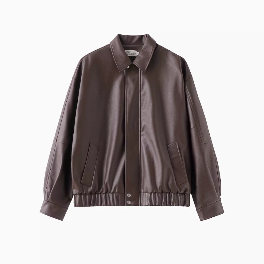 Leather coach jacket　N224 - NNine