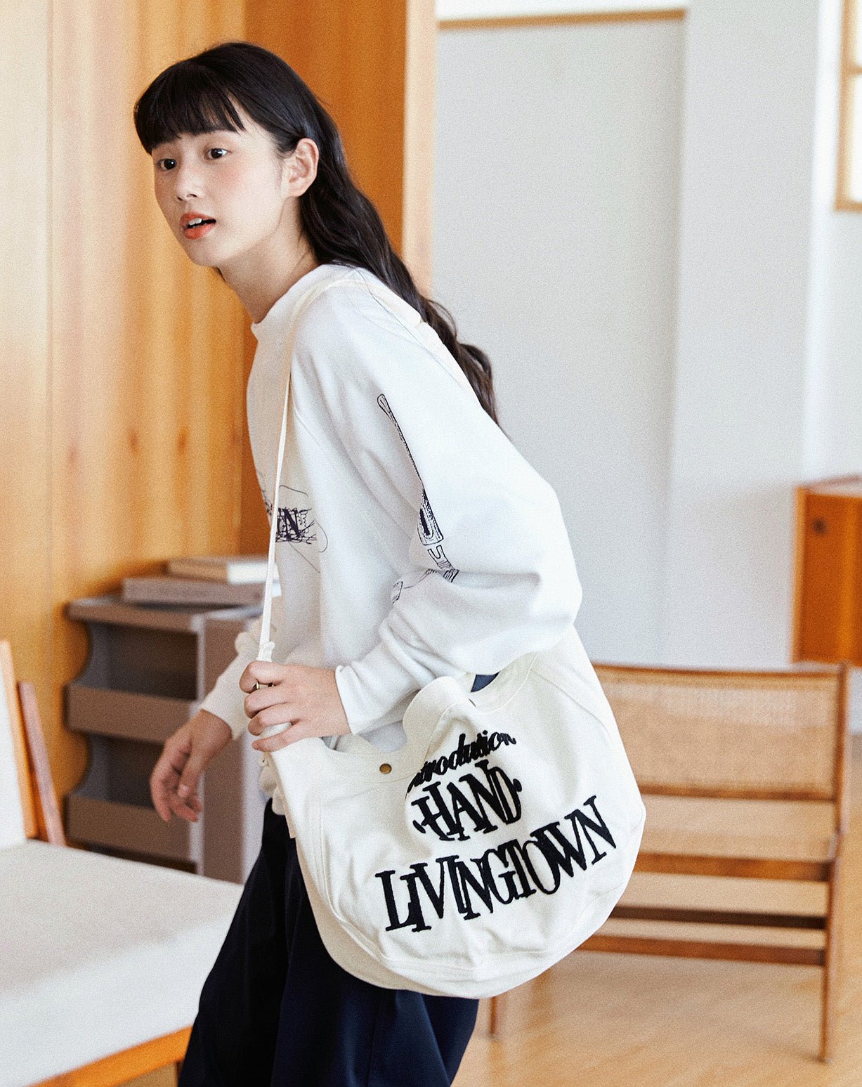 Logo shoulder tote bag N1037 - NNine