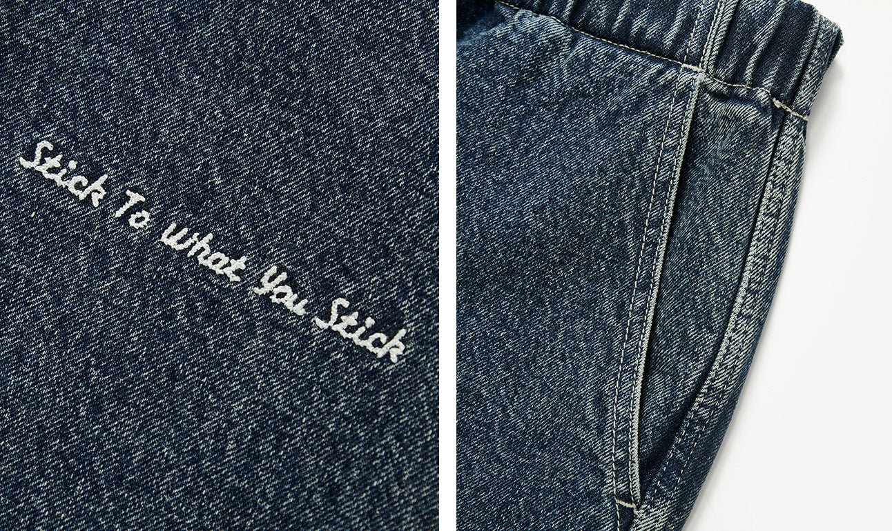 Logo stitch straight denim N1081 - NNine