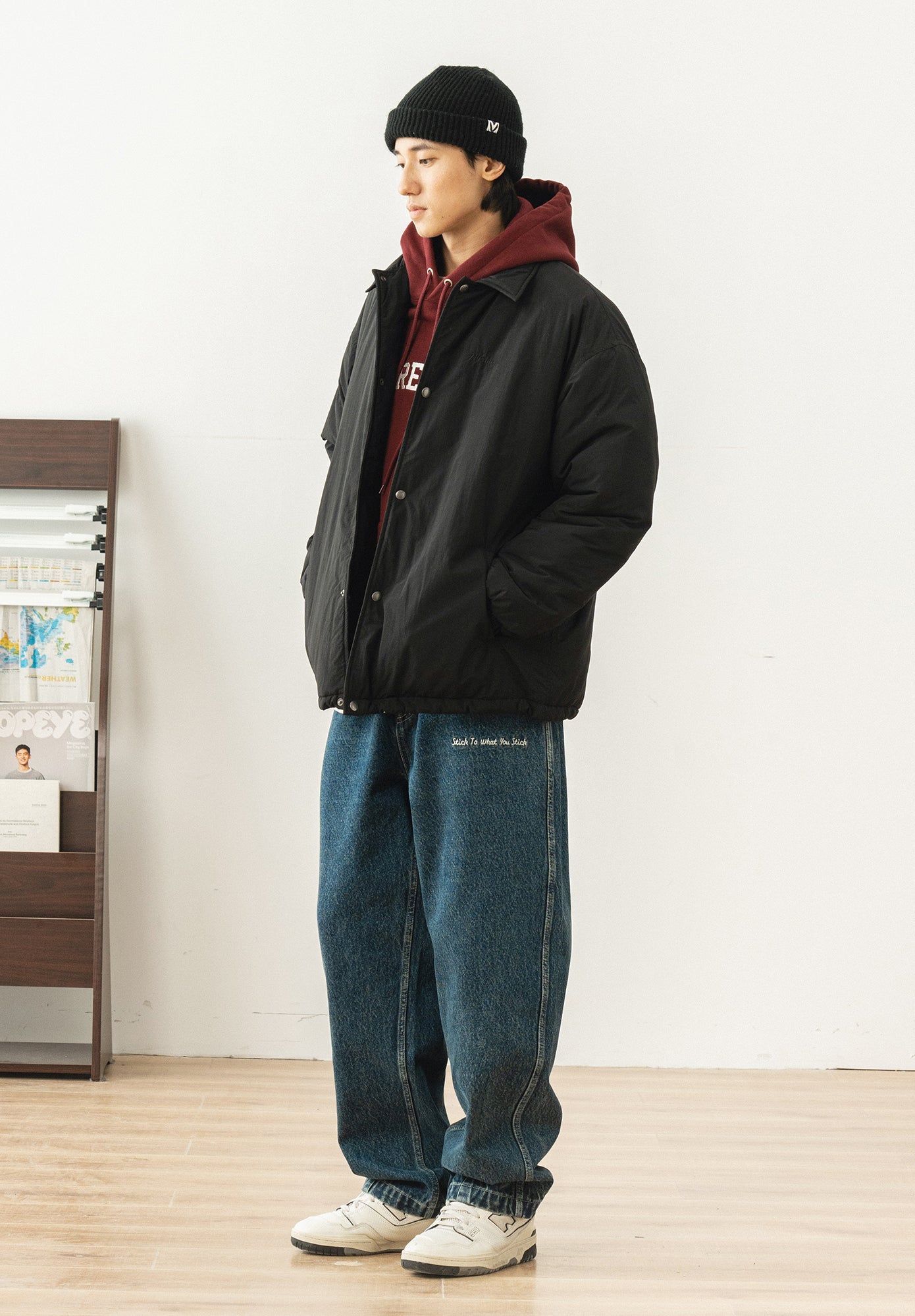 Logo stitch straight denim N1081 - NNine